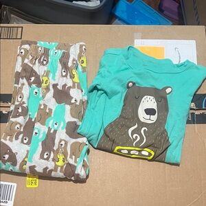 Cozy Bear Print Kids Pajamas